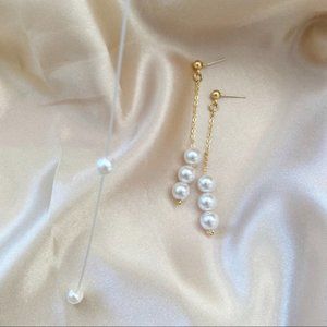 💙Pearl Metal Threader Drop Earrings